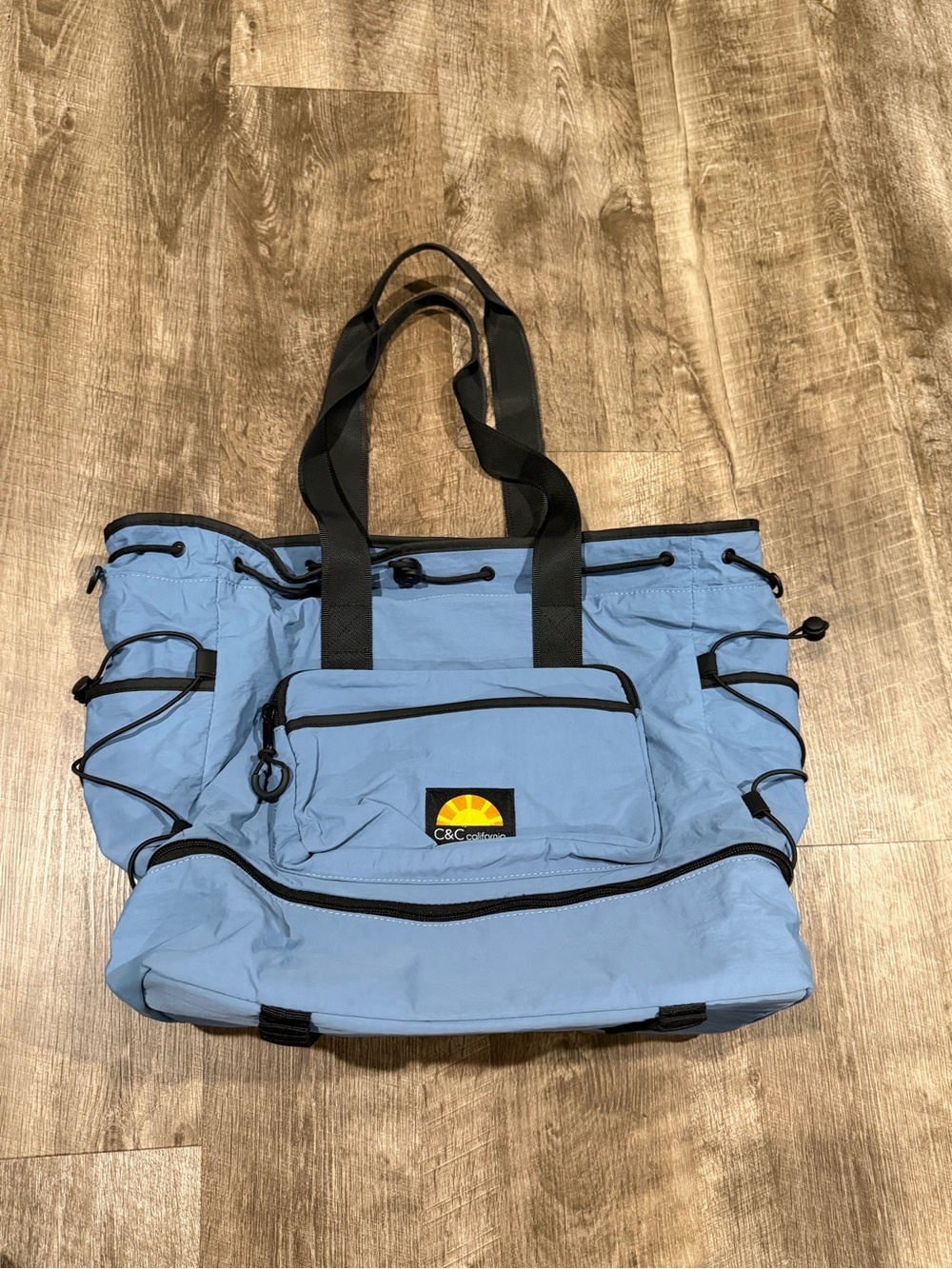 C&C California Smoke Blue Nylon Utility Tote Bag Gorpcore Laptop Sleeve 18x14